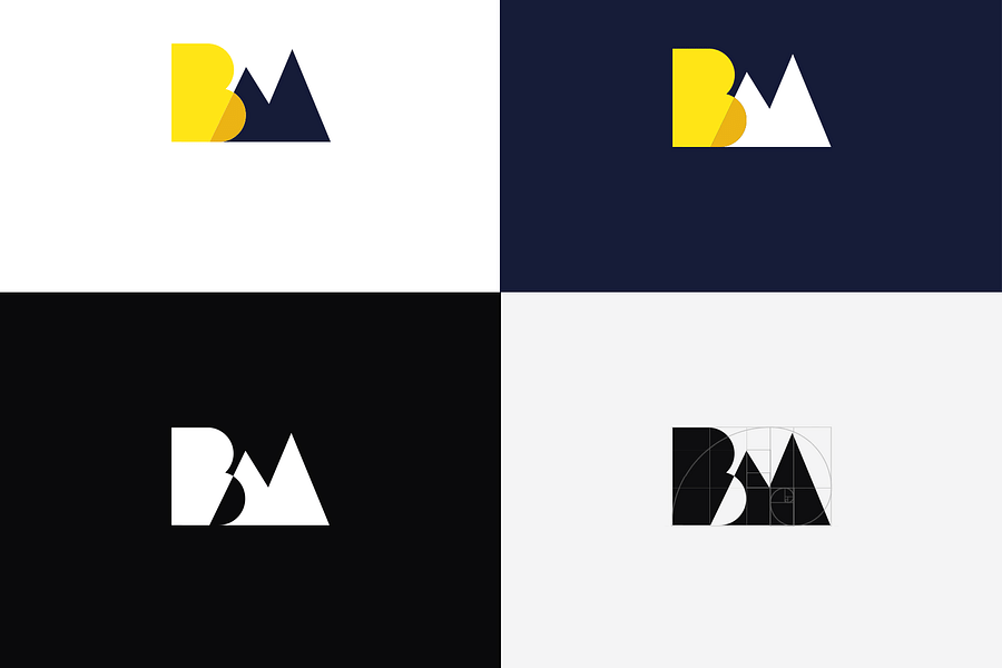 Geometric typography finance logo